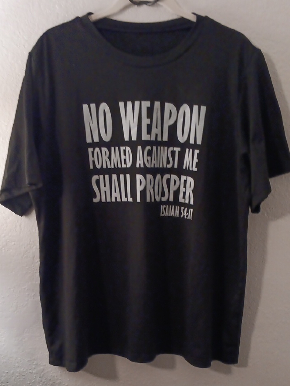 SHEIN Black Short Sleeve Tee with White Scripture Graphic